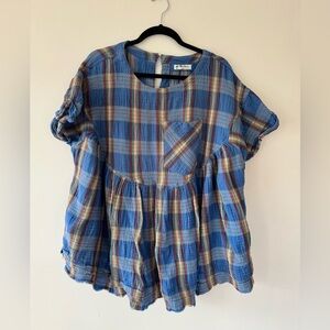 Free People Flowy Plaid Shirt